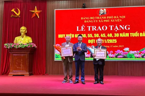 Xã Phú Xuyên trao tặng Huy hiệu Đảng cho 38 đảng viên