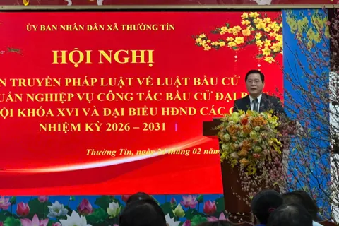 Xã Thường Tín tuyên truyền công tác bầu cử đại biểu Quốc hội và HĐND