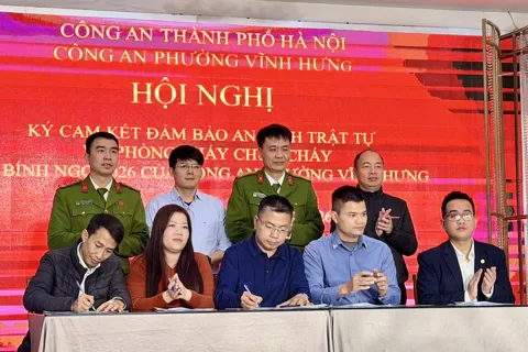 Công an phường Vĩnh Hưng tăng cường đảm bảo ANTT, PCCC dịp Tết Bính Ngọ 2026