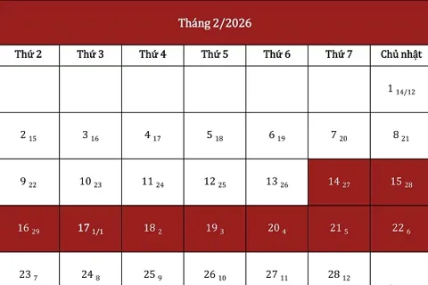 Thủ tướng Chính phủ đồng ý phương án nghỉ Tết Bính Ngọ 9 ngày liên tục, từ 14/2/2026