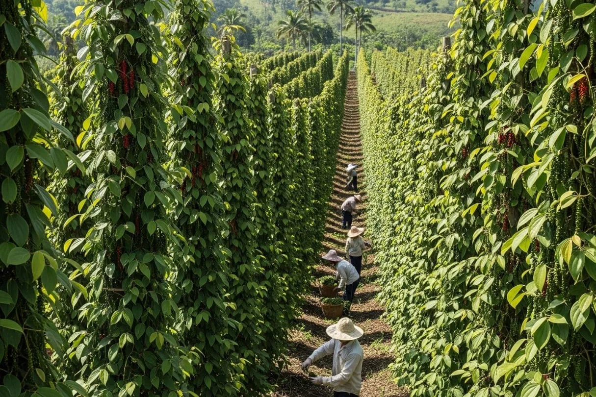 Giá tiêu hôm nay 17/10/2025: tăng 1.000 đồng/kg ở Đồng Nai, giá tiêu Indonesia giảm nhẹ