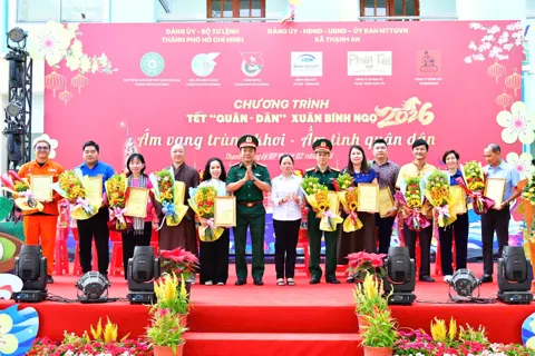 TP Hồ Chí Minh: ấm áp Tết quân – dân Xuân Bính Ngọ 2026 trên xã đảo Thạnh An