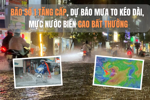 Bão số 1 tăng cấp, dự báo mưa to kéo dài, mực nước biển cao bất thường