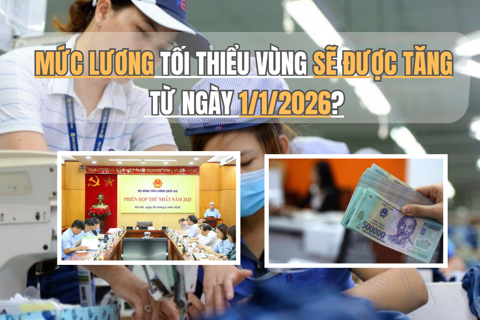 Tăng mức lương tối thiểu vùng từ ngày 1/1/2026?