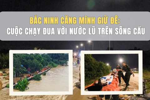 Bắc Ninh căng mình giữ đê: Cuộc chạy đua với nước lũ trên sông Cầu
