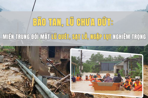 Bão tan, lũ chưa dứt: Miền Trung đối mặt lũ quét, sạt lở, ngập lụt nghiêm trọng