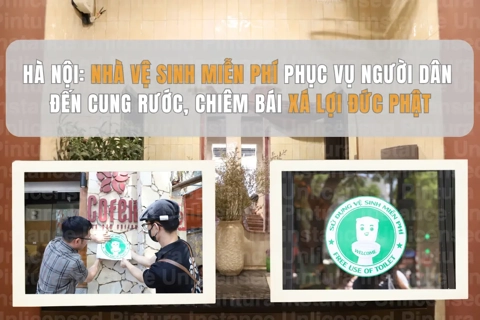 Hà Nội: nhà vệ sinh miễn phí phục vụ người dân đến cung rước, chiêm bái xá lợi Đức Phật