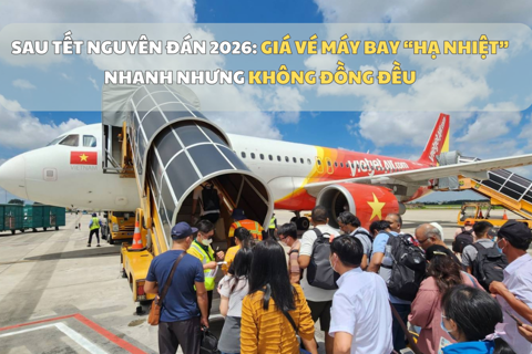 Sau Tết Nguyên Đán 2026: Giá vé máy bay “hạ nhiệt” nhanh nhưng không đồng đều
