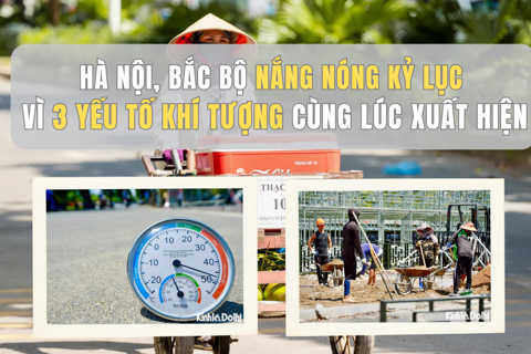 Hà Nội và Bắc Bộ nắng nóng kỷ lục vì 3 yếu tố khí tượng cùng xuất hiện