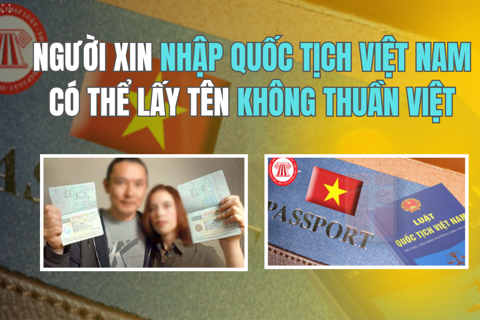 Người xin nhập quốc tịch Việt Nam có thể lấy tên không thuần Việt