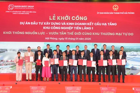 Hải Phòng đồng loạt khởi công 3 khu công nghiệp chào mừng Đại hội XIV của Đảng