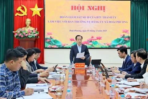 Đoàn Giám sát của Ban Thường vụ Thành ủy làm việc với xã Đoài Phương
