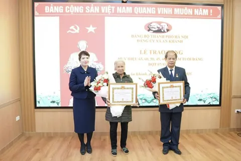 Xã An Khánh: 21 đảng viên được truy tặng, trao tặng Huy hiệu Đảng đợt 7/11