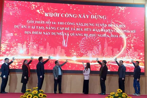 Xã Quảng Bị: Khởi công gói thầu số 14 - Dự án cải tạo, nâng cấp Đê Tả Bùi – Hữu Đáy