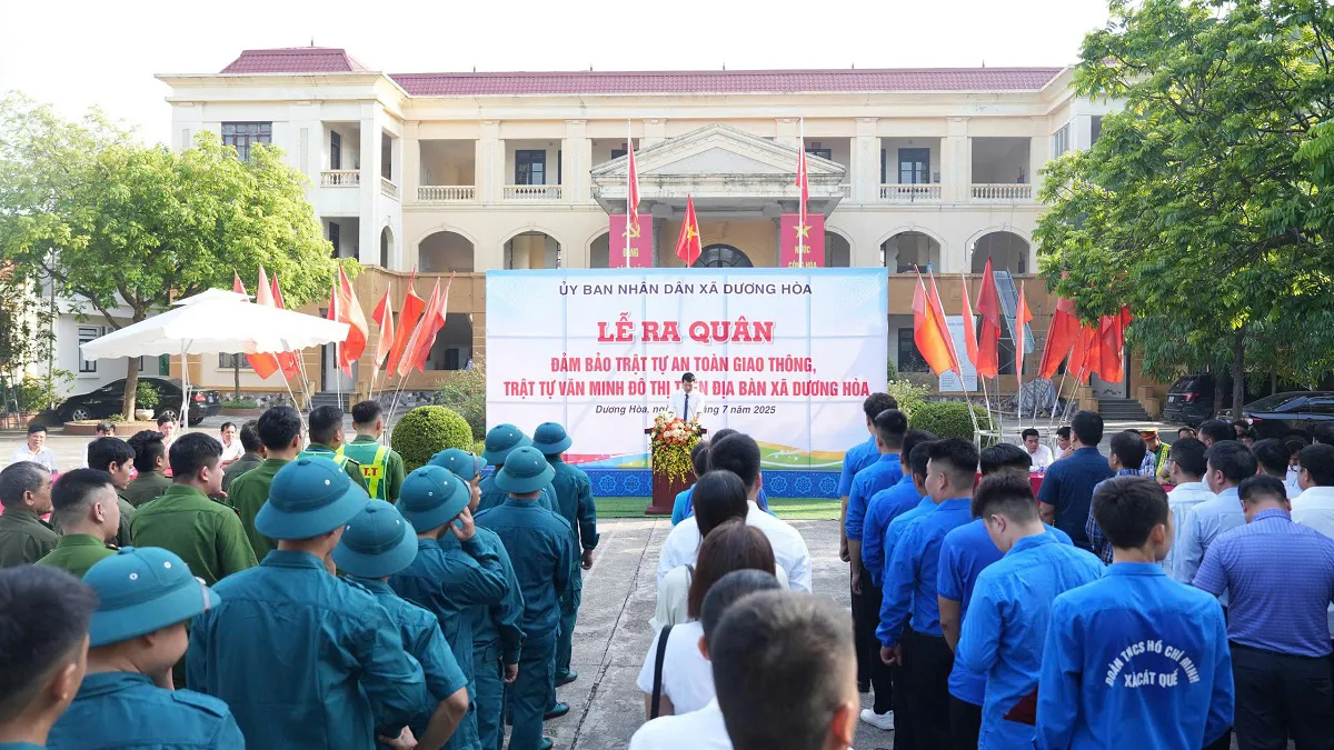 Xã Dương Hòa: Ra quân bảo đảm trật tự an toàn giao thông