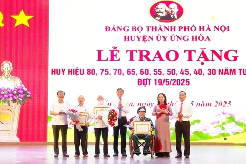 Ứng Hoà: 213 đảng viên được trao Huy hiệu Đảng