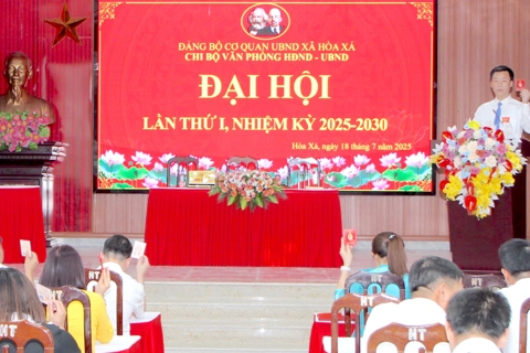 Đảng uỷ Xã Hòa Xá: 10/10 chi bộ trực thuộc tổ chức Đại hội