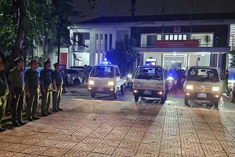 Công an xã Thiên Lộc ra quân cao điểm bảo đảm an ninh trật tự

