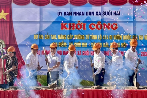 Xã Suối Hai: khởi công dự án cải tạo, nâng cấp đường Tỉnh lộ 414 đi Vườn quốc gia Ba Vì