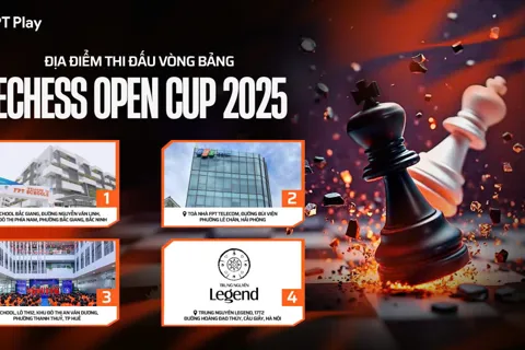 Giải cờ vua trực tuyến EChess Open Cup 2025 tranh tài từ ngày 21/9