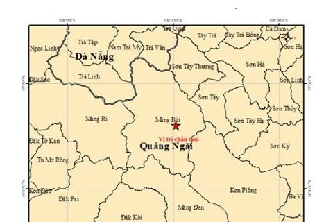 Quảng Ngãi xảy ra động đất 4,5 độ richter