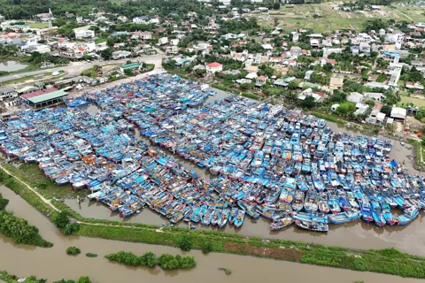 Biển động kéo dài, hàng nghìn tàu cá Quảng Ngãi “đóng băng” trong cảng