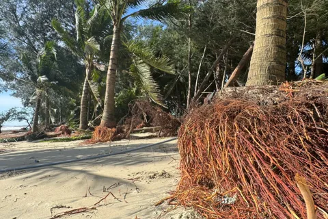 Quảng Ngãi: bãi biển Mỹ Khê bị triều cường “gặm nát”