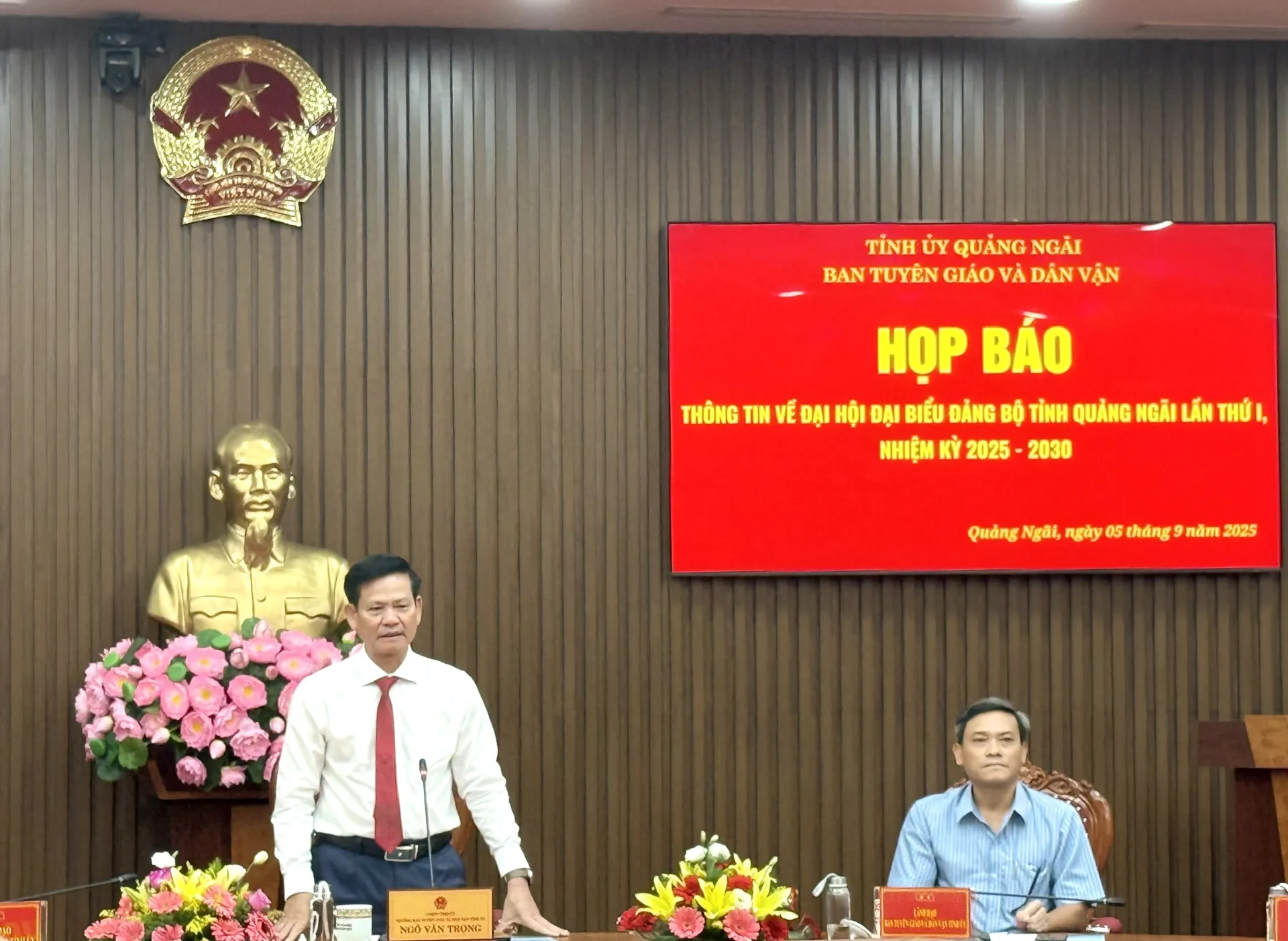 Đại hội đại biểu Đảng bộ tỉnh Quảng Ngãi diễn ra từ ngày 10-12/9