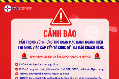 Cảnh giác những yêu cầu cập nhật thông tin khi sáp nhập các công ty điện lực