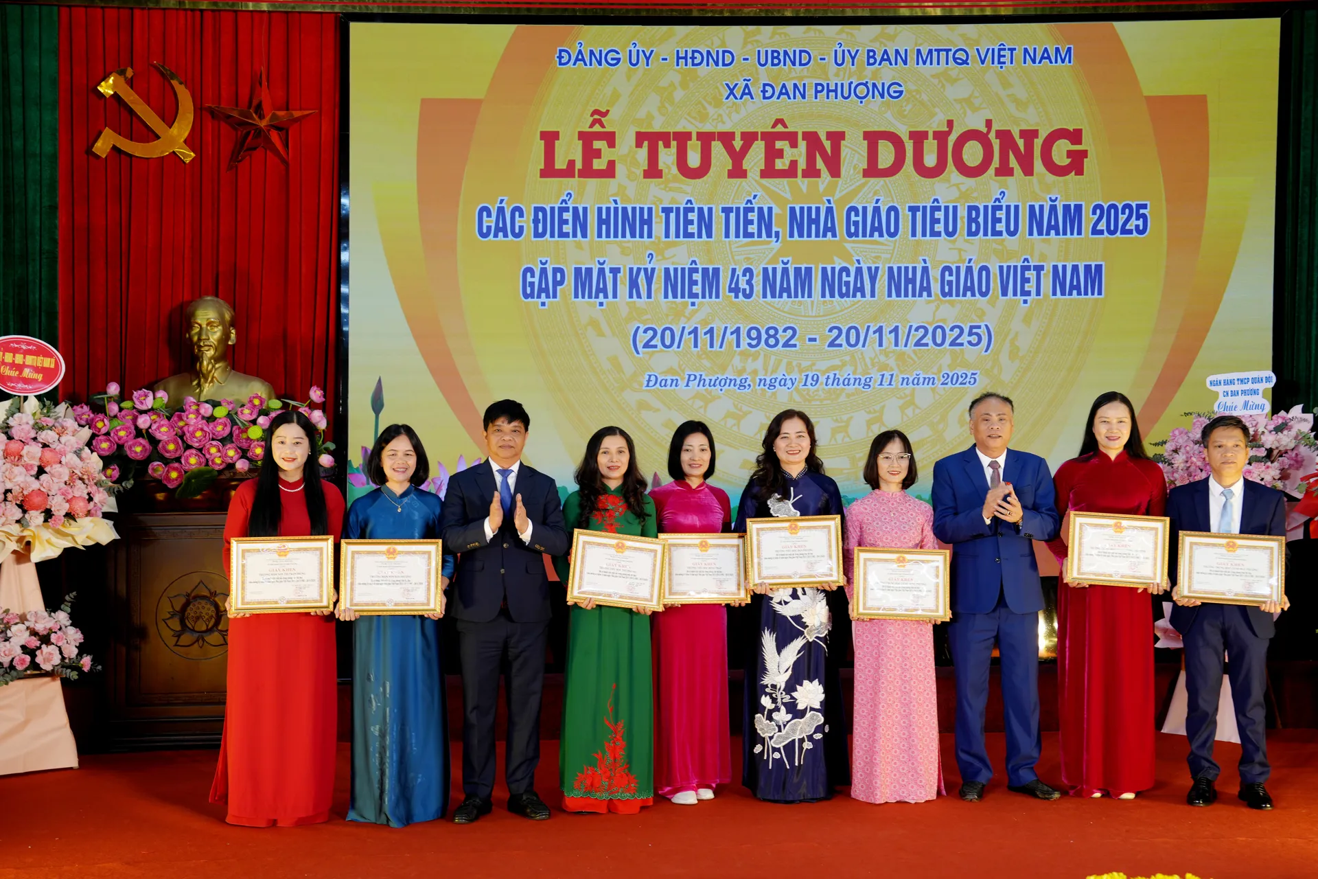 Xã Đan Phượng tuyên dương nhiều điển hình tiên tiến, nhà giáo tiêu biểu 2025