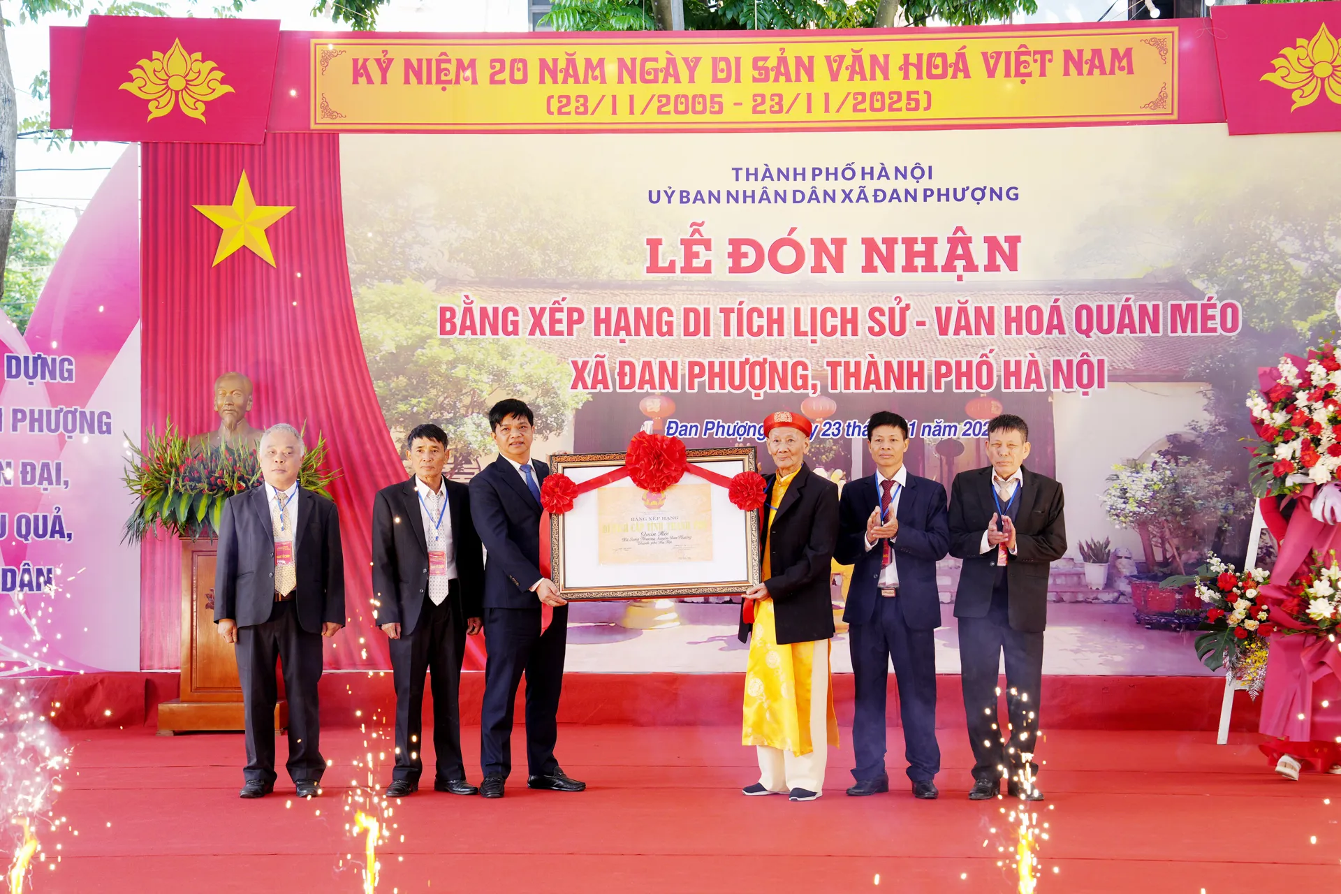 Xã Đan Phượng đón Bằng xếp hạng di tích lịch sử - văn hóa cấp Thành phố Quán Méo