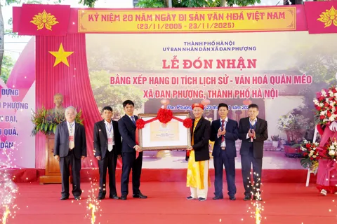 Xã Đan Phượng đón Bằng xếp hạng di tích lịch sử - văn hóa cấp Thành phố Quán Méo