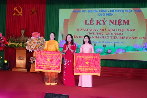 Xã Ô Diên tuyên dương 50 điển hình tiên tiến, nhà giáo tiêu biểu năm 2025