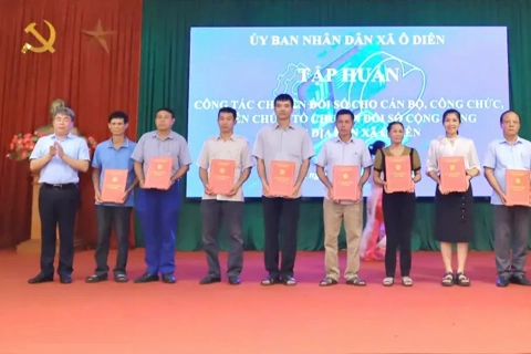 Xã Ô Diên thành lập 59 Tổ chuyển đổi số cộng đồng thôn, cụm dân cư, tổ dân phố 