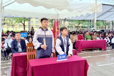 Xã Đan Phượng: phiên tòa giả định tuyên truyền pháp luật hiệu quả cho học sinh