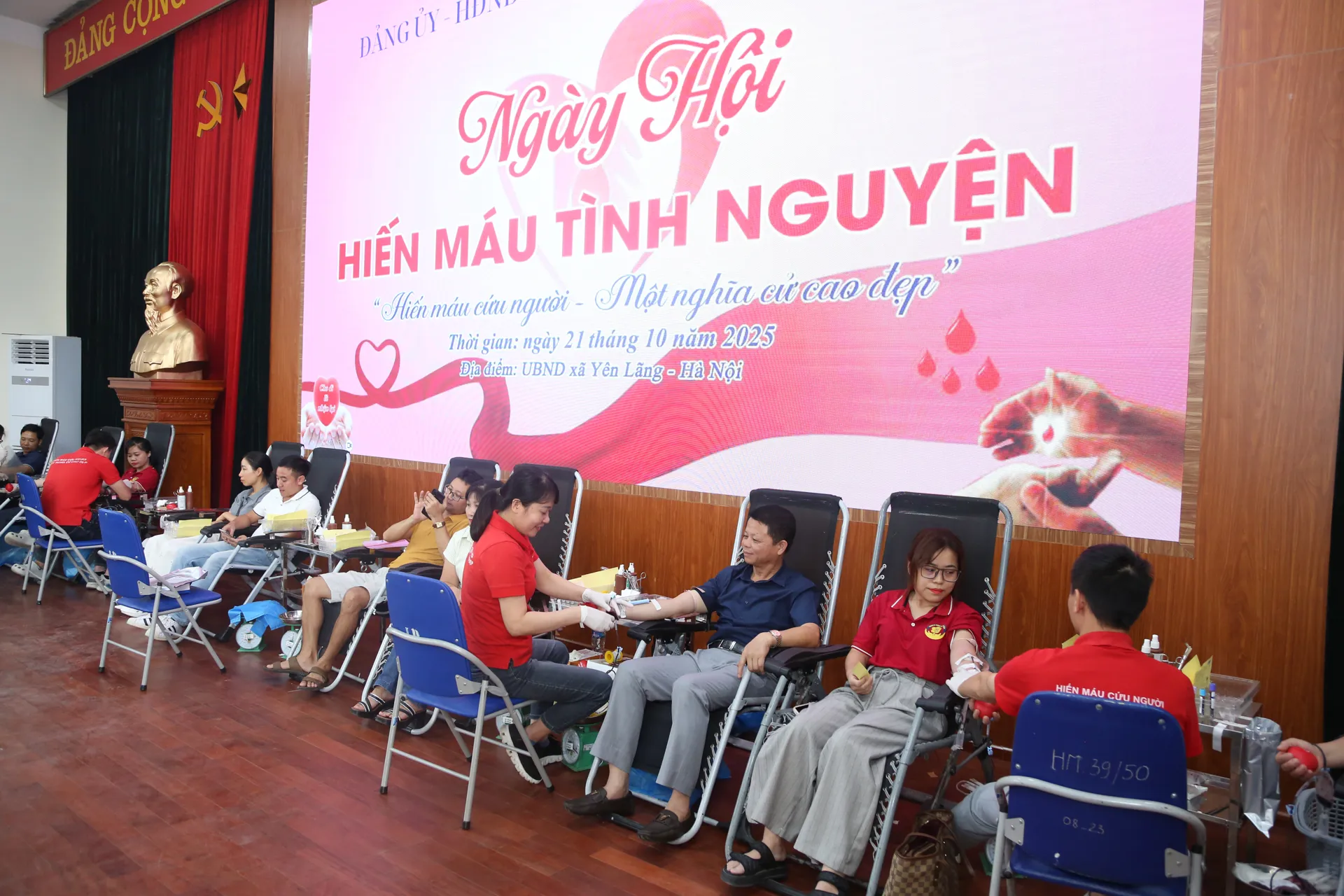 Sôi nổi ngày hội hiến máu tại xã Yên Lãng