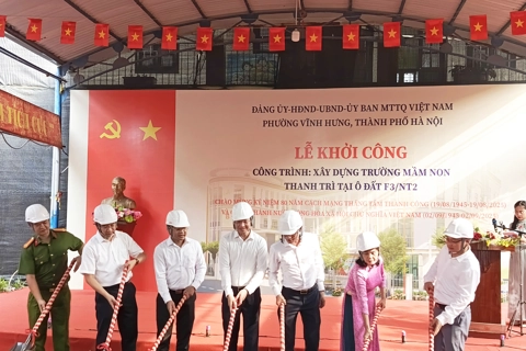 Phường Vĩnh Hưng khởi công xây dựng trường mầm non Thanh Trì