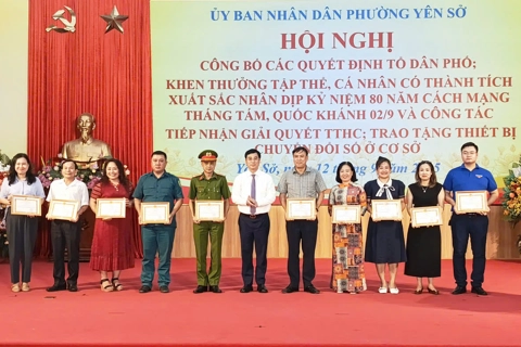 Phường Yên Sở khen thưởng nhiều tập thể, cá nhân xuất sắc dịp 80 năm Quốc khánh 2/9