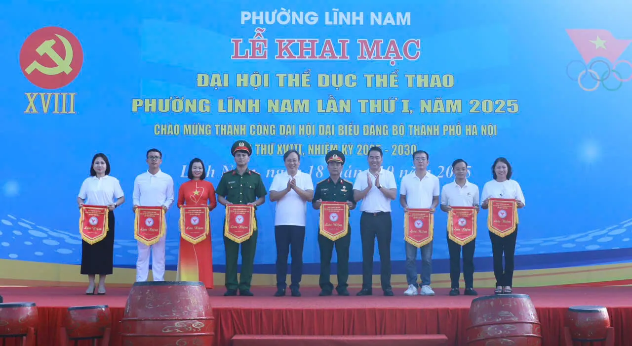 500 vận động viên tham gia Đại hội Thể dục Thể thao phường Lĩnh Nam lần thứ Nhất