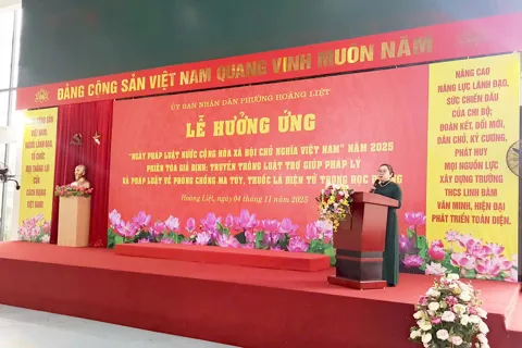 Phường Hoàng Liệt lan tỏa tinh thần thượng tôn pháp luật trong học đường