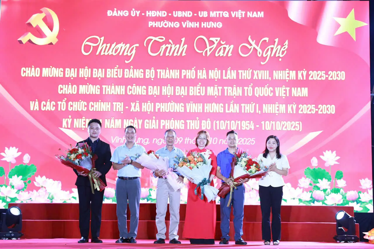 Phường Vĩnh Hưng tổ chức chương trình nghệ thuật chào mừng Đại hội Đảng bộ TP Hà Nội và ngày Giải phóng Thủ đô 10/10
