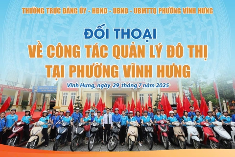 Sáng 29/7/2025, phường Vĩnh Hưng, đối thoại với người dân về công tác quản lý đô thị